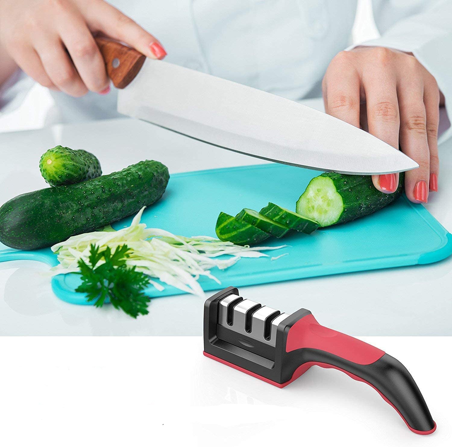 Afilador de Cuchillos para Afilar Navajas Cuchillos Accesorios Cocina  3-Estapas